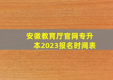 安徽教育厅官网专升本2023报名时间表