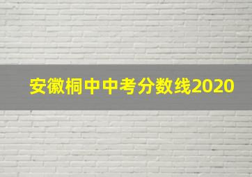 安徽桐中中考分数线2020