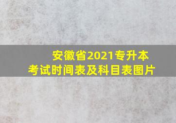 安徽省2021专升本考试时间表及科目表图片