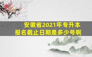 安徽省2021年专升本报名截止日期是多少号啊