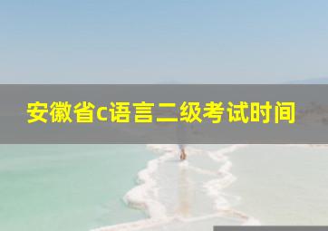 安徽省c语言二级考试时间