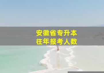 安徽省专升本往年报考人数