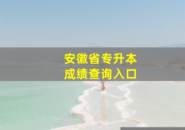 安徽省专升本成绩查询入口