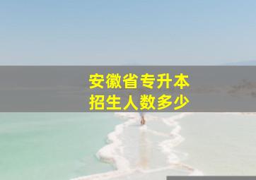 安徽省专升本招生人数多少