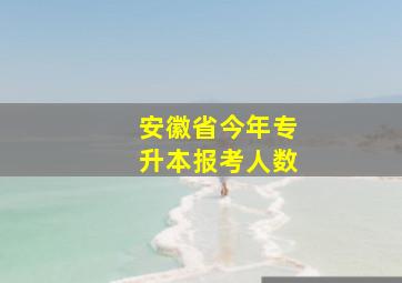 安徽省今年专升本报考人数