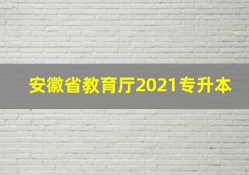 安徽省教育厅2021专升本