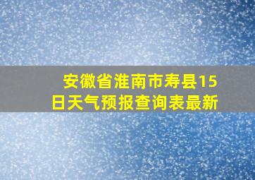 安徽省淮南市寿县15日天气预报查询表最新