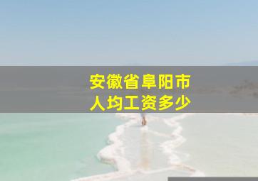 安徽省阜阳市人均工资多少