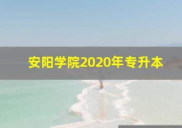 安阳学院2020年专升本