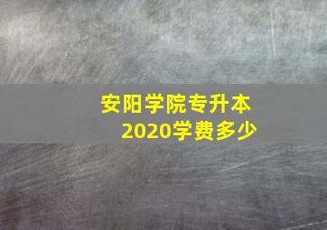 安阳学院专升本2020学费多少