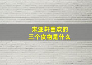 宋亚轩喜欢的三个食物是什么