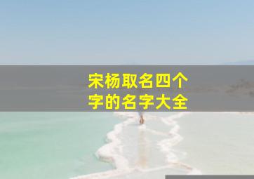 宋杨取名四个字的名字大全