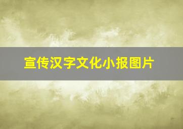 宣传汉字文化小报图片