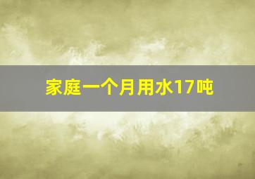 家庭一个月用水17吨