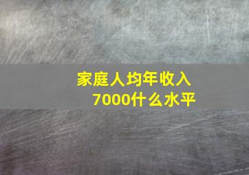 家庭人均年收入7000什么水平