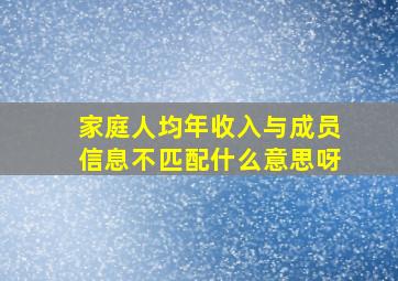 家庭人均年收入与成员信息不匹配什么意思呀