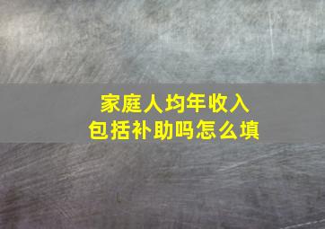 家庭人均年收入包括补助吗怎么填