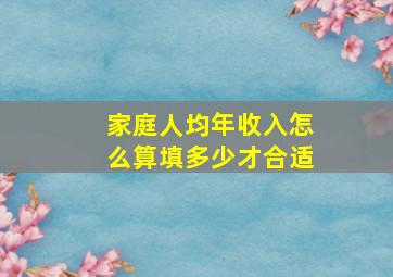 家庭人均年收入怎么算填多少才合适