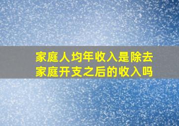 家庭人均年收入是除去家庭开支之后的收入吗