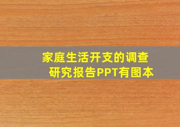 家庭生活开支的调查研究报告PPT有图本