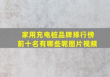 家用充电桩品牌排行榜前十名有哪些呢图片视频