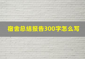 宿舍总结报告300字怎么写