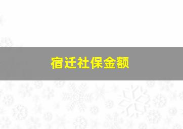 宿迁社保金额