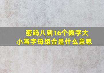 密码八到16个数字大小写字母组合是什么意思