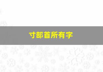 寸部首所有字