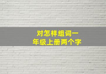 对怎样组词一年级上册两个字