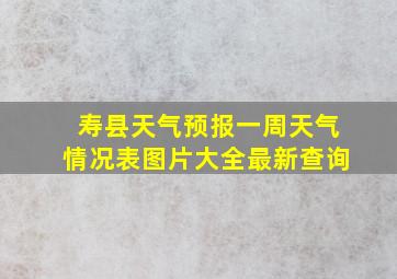 寿县天气预报一周天气情况表图片大全最新查询