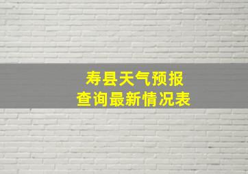 寿县天气预报查询最新情况表