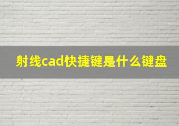 射线cad快捷键是什么键盘