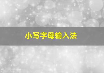 小写字母输入法