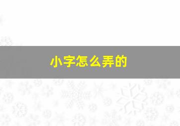 小字怎么弄的