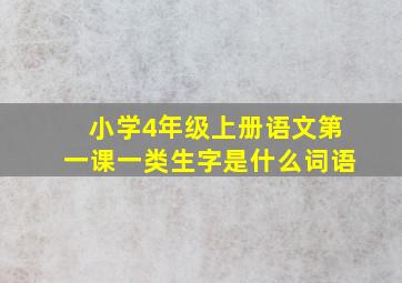 小学4年级上册语文第一课一类生字是什么词语