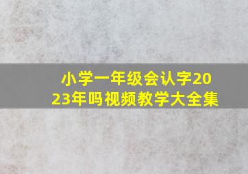 小学一年级会认字2023年吗视频教学大全集