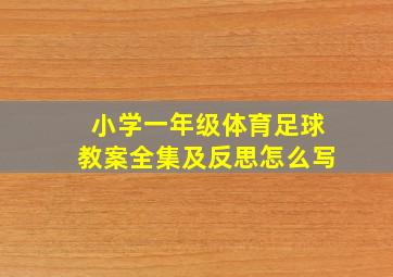 小学一年级体育足球教案全集及反思怎么写