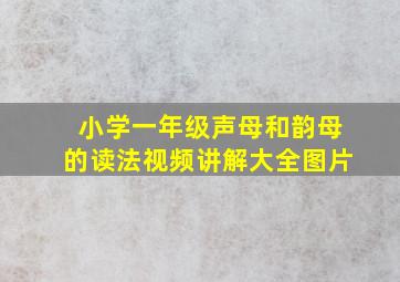 小学一年级声母和韵母的读法视频讲解大全图片