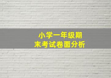 小学一年级期末考试卷面分析