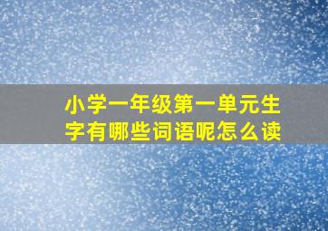 小学一年级第一单元生字有哪些词语呢怎么读