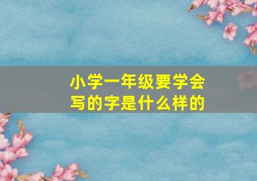 小学一年级要学会写的字是什么样的