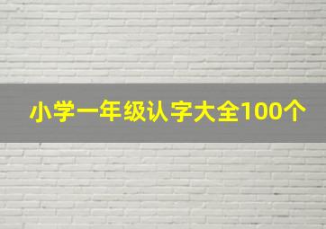 小学一年级认字大全100个