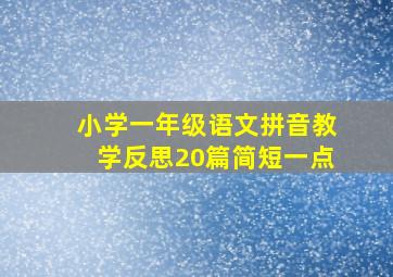 小学一年级语文拼音教学反思20篇简短一点