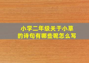 小学二年级关于小草的诗句有哪些呢怎么写