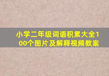 小学二年级词语积累大全100个图片及解释视频教案