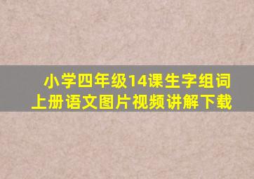 小学四年级14课生字组词上册语文图片视频讲解下载