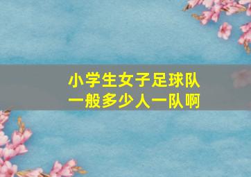 小学生女子足球队一般多少人一队啊