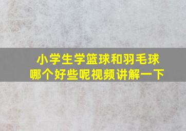 小学生学篮球和羽毛球哪个好些呢视频讲解一下