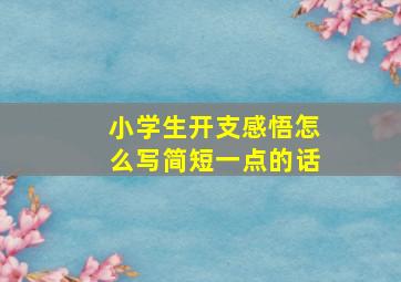 小学生开支感悟怎么写简短一点的话